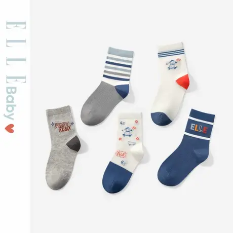 法国ELLE BABY儿童袜子男童女童夏季薄款纯棉宝宝中筒袜防蚊袜图片