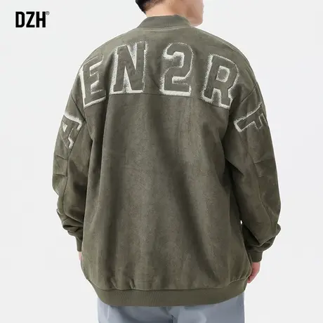 男生美式棒球服外套男春秋款潮高级感工装飞行员夹克男装2023新款商品大图