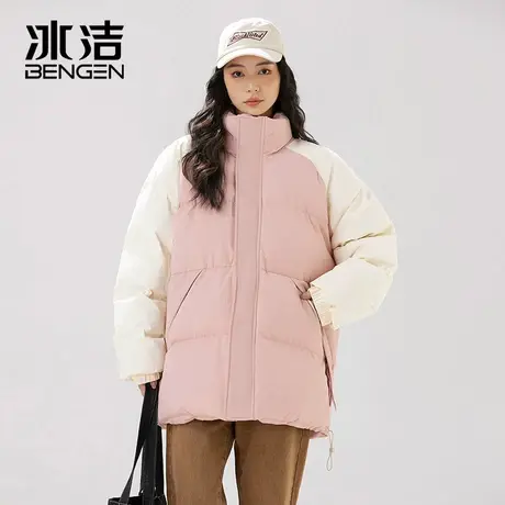 冰洁加厚棉服女2023秋冬季新款情侣装宽松面包服棉衣立领外套MYY商品大图