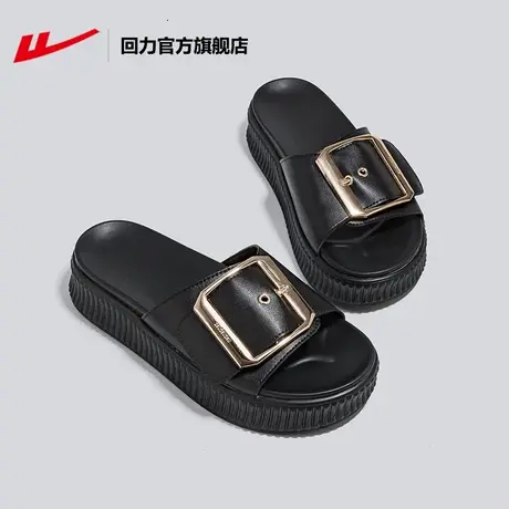 回力官方旗舰店凉鞋女2023年夏季潮仙女风方扣软底凉拖沙滩一字拖商品大图
