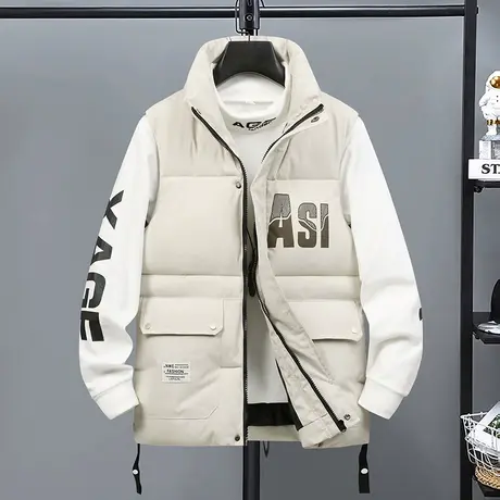 2022秋冬季马甲男羽绒棉服坎肩马夹休闲外套无袖袄子工装男装潮流商品大图