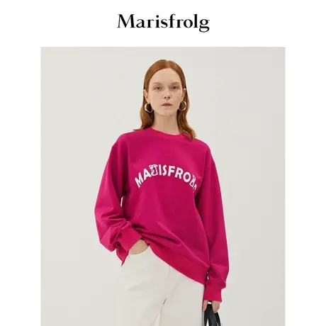 【言选好物】玛丝菲尔印花卫衣女装春季新款宽松时尚气质上衣商品大图