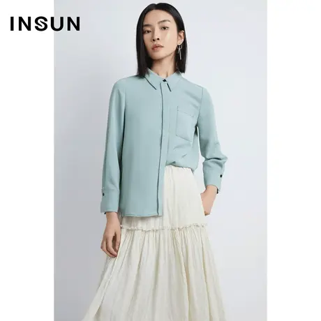 INSUN恩裳春季高级感百搭POlo衬衫图片