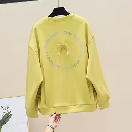 圆领卫衣女宽松韩版新款2023爆款春装薄款慵懒风洋气减龄外套上衣图片