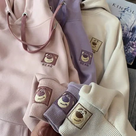 2023年早春新款上衣卫衣女春秋薄款刺绣卡通宽松百搭连帽ins外套商品大图