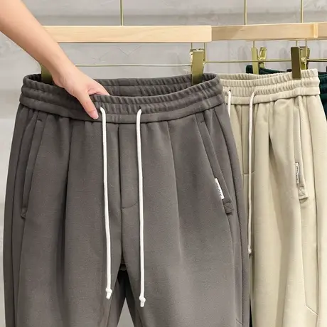 重磅仿毛呢加厚九分西装裤男休闲裤直筒22秋冬季韩版小烟管男长裤商品大图