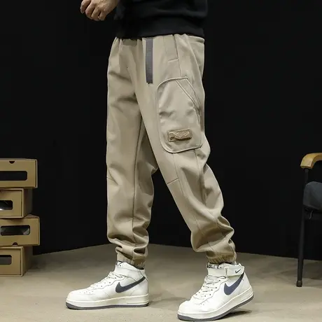 休闲工装裤男潮牌春季2024新款束脚男士裤子春秋弹力运动男裤机能商品大图