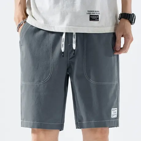 夏季薄款五分中裤子男士外穿工装休闲短裤宽松潮流百搭冰丝大裤衩商品大图