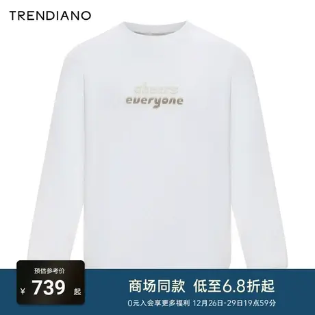 TRENDIANO立体字母空气层卫衣2024年春季新款宽松圆领休闲上衣男商品大图