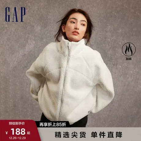 Gap女装秋冬新款LOGO宽松双面仿羊羔绒保暖外套夹克上衣795237图片