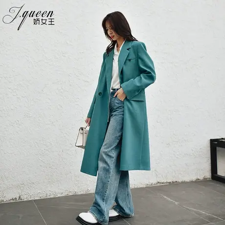 长款西装大衣女2023秋季新款复古气质高级感直筒宽松休闲风衣外套商品大图