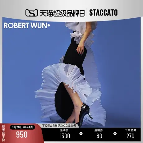 博主推荐【STACCATOxROBERTWUN】2023新款铠甲花朵高跟ED352CK3B商品大图