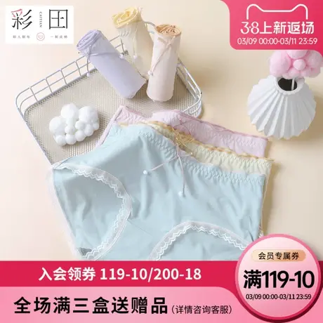 2023年春季新款女士莫代尔简约风格中腰蝴蝶结抗菌底裆三角内裤图片