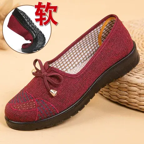 妈妈软底老北京布鞋步锦轩旗舰店中老年人夏季不累脚平底软面鞋子商品大图
