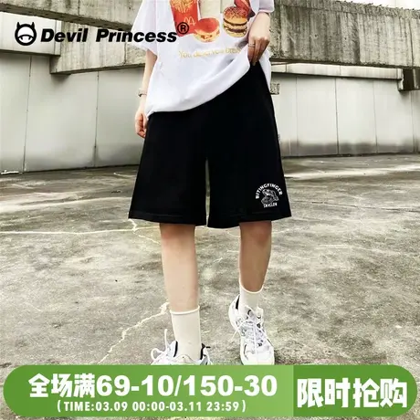 欧货大版街头风黑色短裤女宽松直筒阔腿夏季新款显瘦五分裤ins潮图片