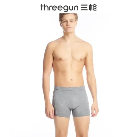 品牌清仓三枪内裤男士细柔莫代尔平角裤简约舒适排汗全棉四角裤头商品大图