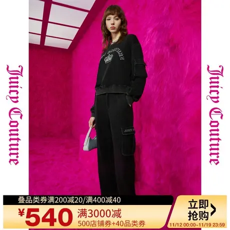 Juicy Couture橘滋秋季装女2023年新款复古logo刺绣水洗女休闲裤商品大图