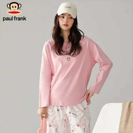 大嘴猴paul frank休闲秋冬季女睡衣套装可外穿松长全棉宽袖家居服商品大图