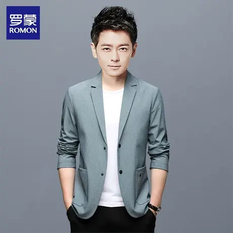 罗蒙男士商务西服2023秋季工装上衣休闲单西外套中青年正装西装男图片