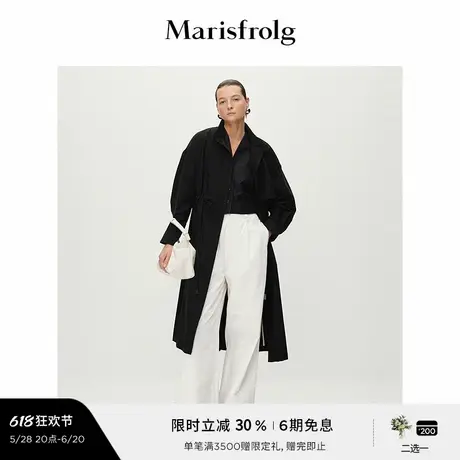 【筑感美学】Marisfrolg玛丝菲尔2025春新款单排扣落肩袖风衣外套商品大图