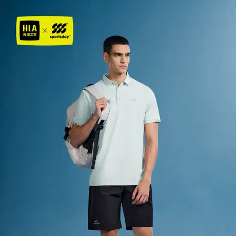 HLA/海澜之家运动sportsdayPolo衫24春夏新吸湿排汗印花短袖T恤男商品大图