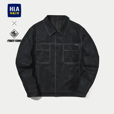 HLA/海澜之家POWER YOUNG系列翻领夹克25春秋新款挺括休闲外套男商品大图