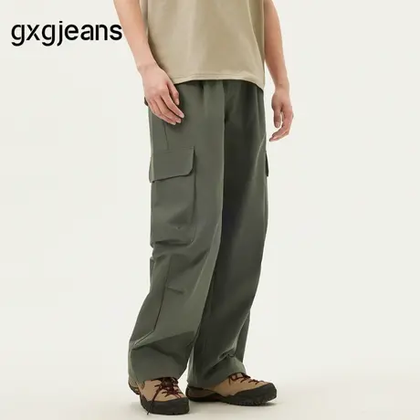 gxg.jeans男装 绿色大口袋设计休闲时尚长裤工装裤男 25年春新品图片