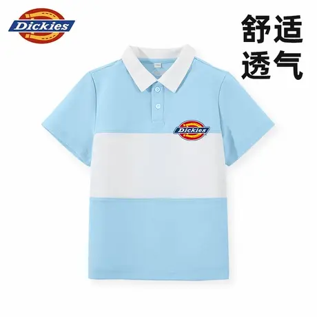Dickies童装男童短袖t恤夏季儿童撞色拼接体恤男孩运动polo衫夏A商品大图