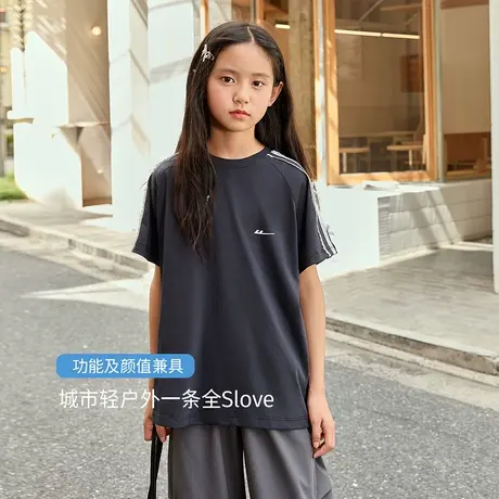 回力童装短袖T恤夏季女童2025新款半袖薄款透气运动休闲上衣PL图片