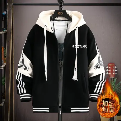 12秋冬季加绒加厚外套男孩13初中学生棉衣夹克15岁青少年大童男装商品大图