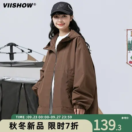 VIISHOW美式复古冲锋夹克外套男女山系登山服宽松机能潮牌春秋夹图片