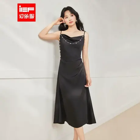 IEF/爱依服裙子2025夏季新款法式复古轻名媛气质性感显瘦吊带长裙图片