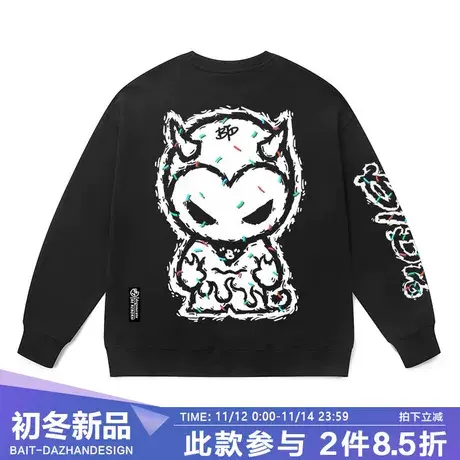 百T大战小恶魔潮牌卫衣原创设计高街嘻哈vibe风炸街黑色情侣衫冬商品大图