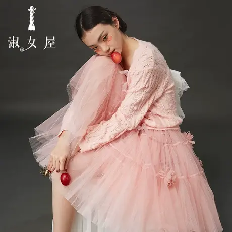 淑女屋官方旗舰店2023新款外穿韩版奶fufu慵懒风蝴蝶结秋冬毛衣女图片