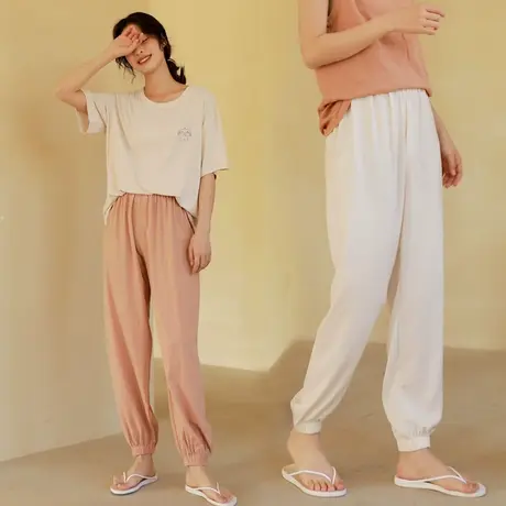 冰丝灯笼裤裤子女宽松直筒夏季休闲裤薄款垂感高腰百搭显瘦防蚊裤商品大图