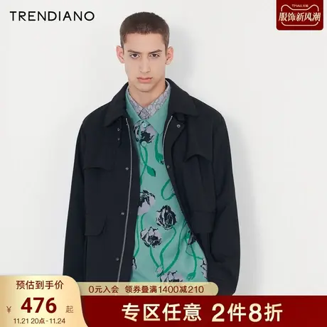 TRENDIANO潮牌官方新款春季男装夹克翻领多口袋外套男3NE1093930商品大图