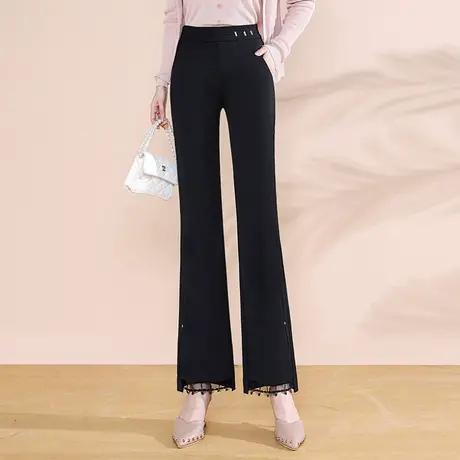 微喇裤女秋季2023新款高腰垂感显瘦长裤通勤气质职业喇叭裤休闲裤商品大图