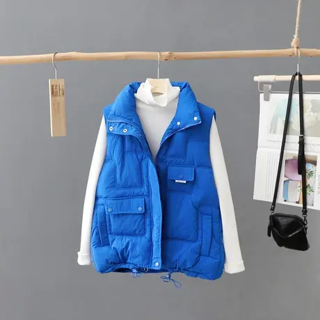 羽绒棉马甲女款外穿2024新品秋冬无袖棉衣马夹韩版宽松大码坎肩女图片