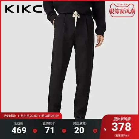 kikc休闲裤男2023秋季新款商场同款松紧腰直筒百搭休闲锥形长裤商品大图