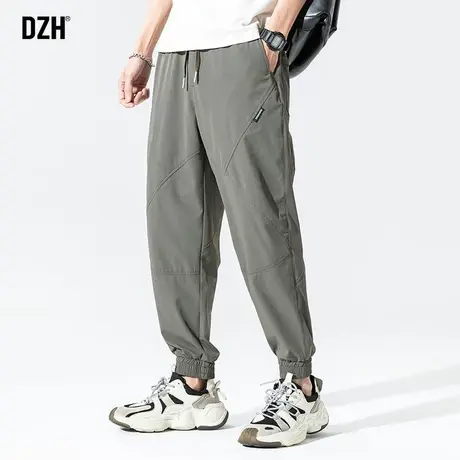 男士夏季薄款裤子男束脚裤冰丝九分裤宽松运动裤2023年新款速干裤商品大图