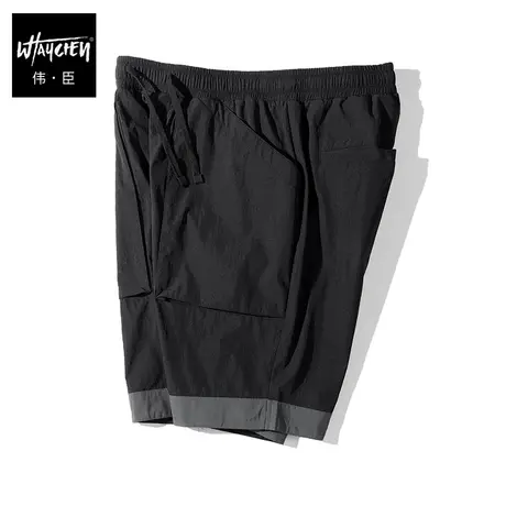 伟臣潮流大码男装夏季轻薄休闲短裤男胖子加肥加大拼接工装五分裤商品大图