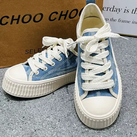 2023年春秋季百搭韩版帆布鞋女新款ins潮学生原宿小众原创板鞋子图片