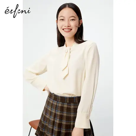 【商场同款】伊芙丽2020新款冬装设计感通勤雪纺衬衫女1BA323471商品大图