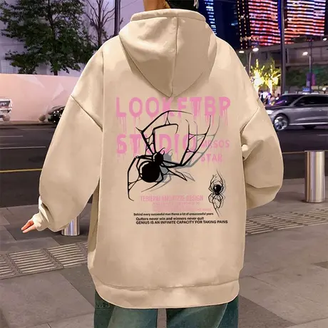 纯棉连帽加厚加绒卫衣男春秋季新款cityboy日系宽松潮牌情侣外套商品大图