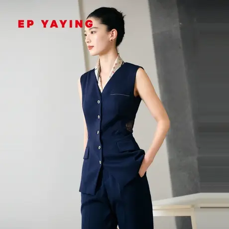 EP YAYING雅莹女装 职场OL无袖收腰西装马甲 2023新款1007A图片