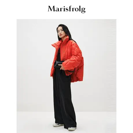 【商场同款】玛丝菲尔2024春季新款矿物咖啡色百搭阔腿直筒裤女商品大图