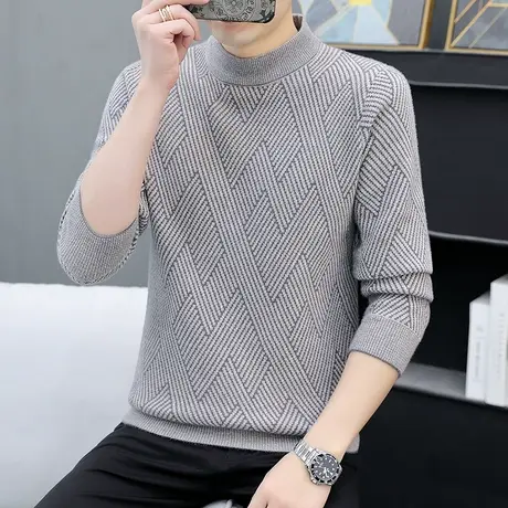 毛衣男士半高领冬季新款韩版潮流休闲针织打底衫百搭长袖毛线衣服商品大图