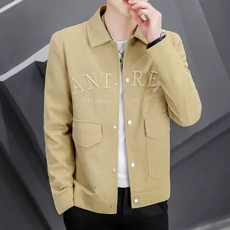 外套新款2022春秋季男士工装刺绣上衣服男装潮牌帅气休闲春装夹克商品大图