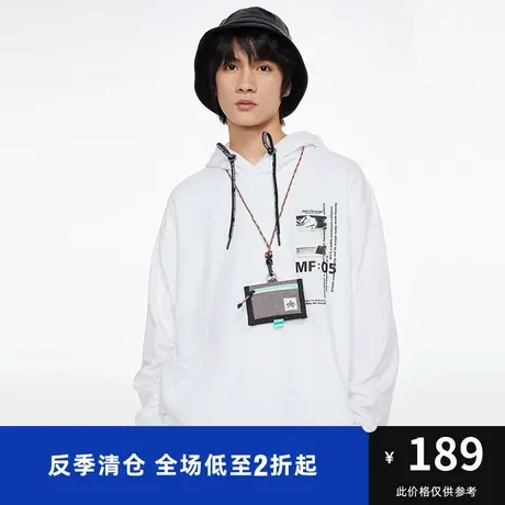 马克华菲艺术感字母印花连帽卫衣男秋季新款时尚休闲宽松上衣图片