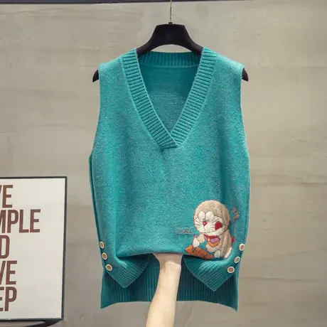 v领针织马甲背心女2023秋装新款宽松上衣外穿马夹外搭毛衣坎肩潮图片